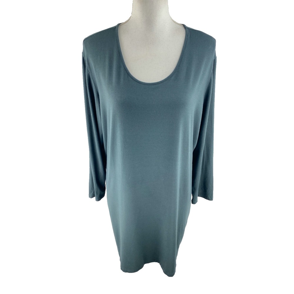 Comfy USA Womens‎ Plus 2X Long Sleeve Tunic Modal Blouse Lagenlook Weekender